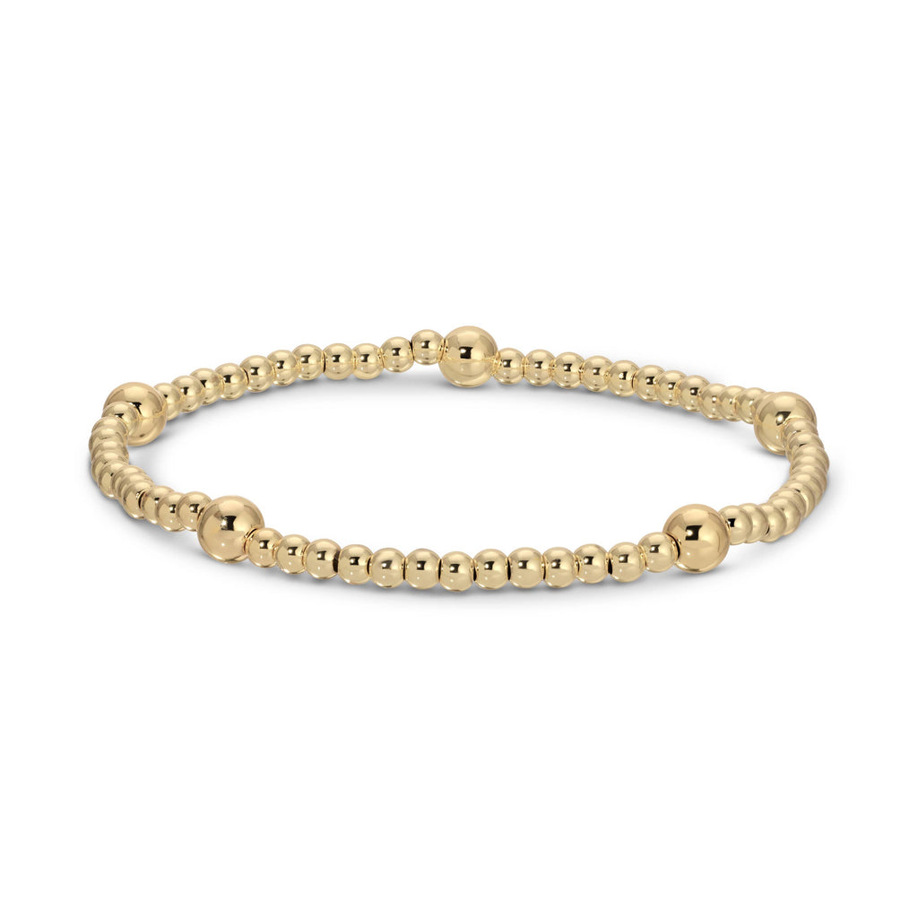 3mm Bead With 5mm Accent Stretch Bracelet