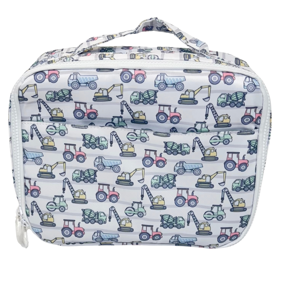 Small Nylon Lunchbag: Construction Trucks