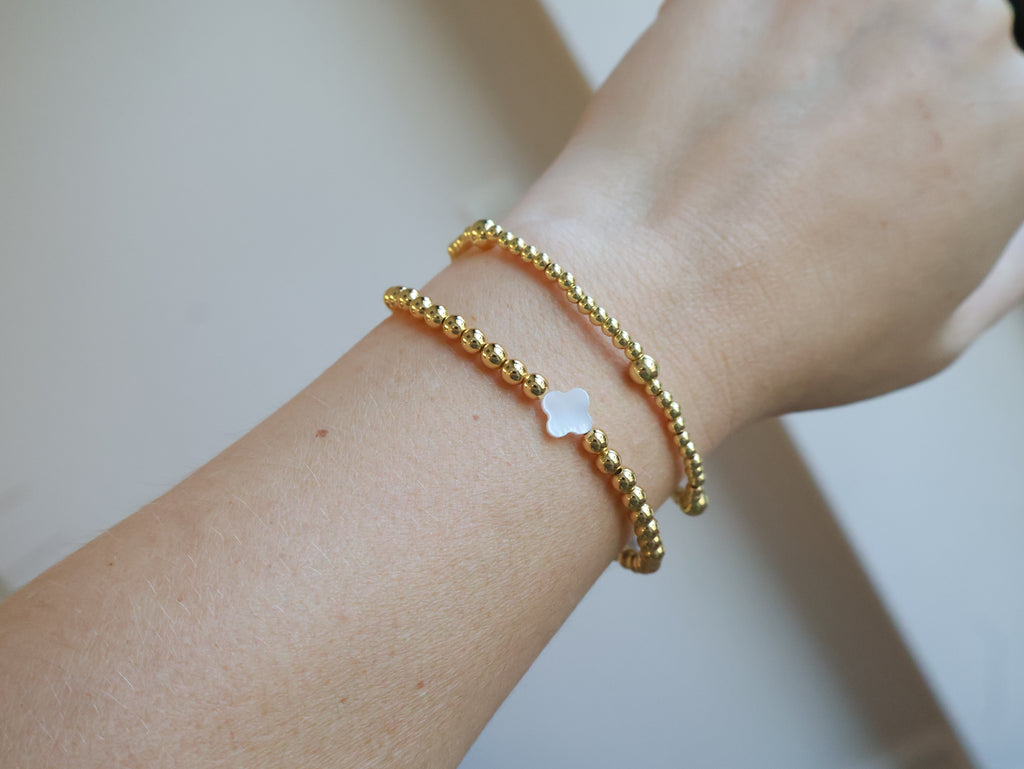 3mm Bead With 5mm Accent Stretch Bracelet