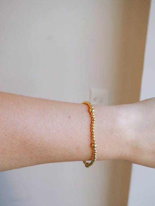 3mm Bead With 5mm Accent Stretch Bracelet