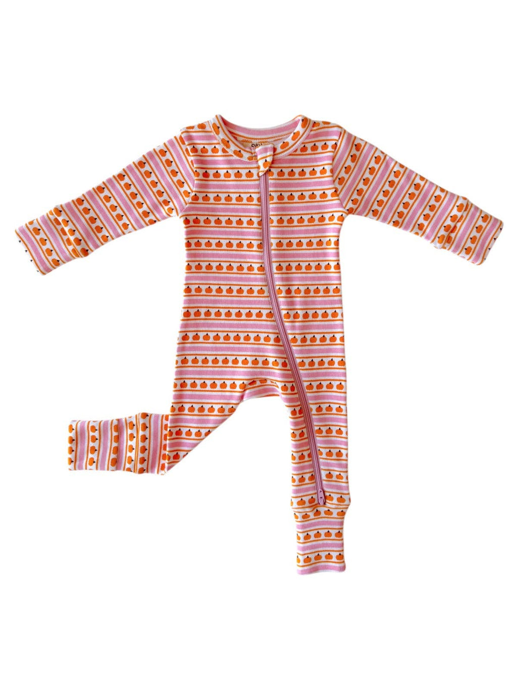 Pumpkin Stripe Pink Romper