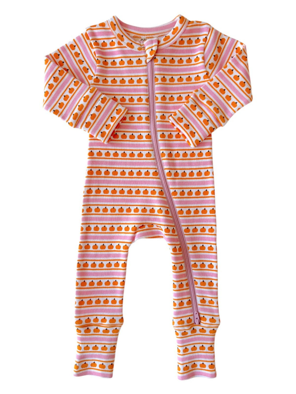 Pumpkin Stripe Pink Romper