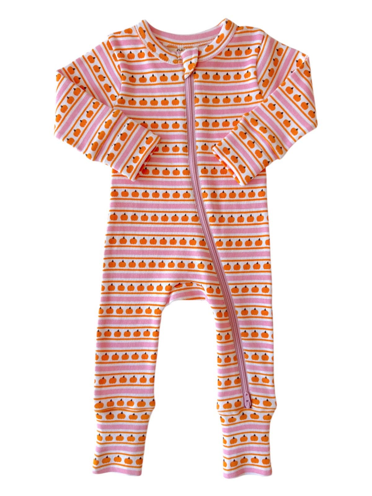 Pumpkin Stripe Pink Romper