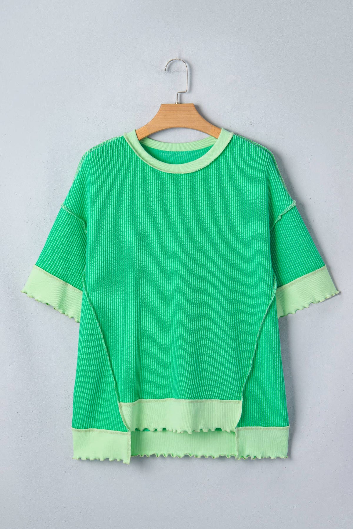Mint Green Ribbed T Shirt